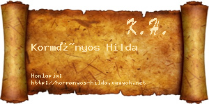 Kormányos Hilda névjegykártya